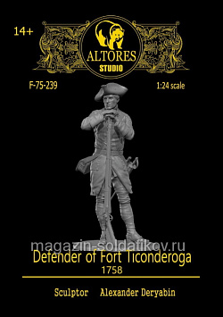 Сборная миниатюра из смолы Защитник форта Тикондерога 75 мм, Altores Studio