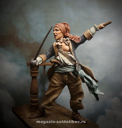 Сборная фигура из смолы Mary Read (female pirate), 75 mm. Mercury Models