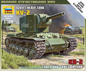 Сборная модель из пластика Советский тяжелый танк КВ-2 (1/100) Звезда - фото