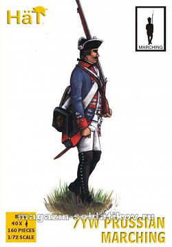 Солдатики из пластика 7YW Prussian Infantry Marchng (1:72) Hat