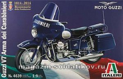 Сборная модель из металла ИТМотоцикл Moto Guzzi V7 Полиция (200-ый юбилей) (1/9) Italeri