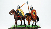 Сборные фигуры из металла Норманны. Конные рыцари (2 всадника) 28 мм. Драбант - фото