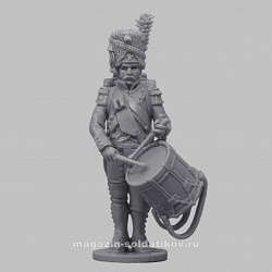 Сборная миниатюра из смолы Барабанщик гренадёрской роты в шапке. Франция, 1804-1815 гг, 28 мм, Аванпост