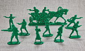 Солдатики из пластика Налётчики (9 шт, зелёный, пластик) 54 мм, Воины и битвы - фото