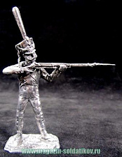 Миниатюра из металла AG 072 Фигура пешая «Рядовой стреляющий армейской пешей артиллерии, Франция», чернение 54 мм Ages - фото
