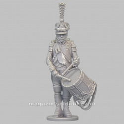 Сборная миниатюра из смолы Барабанщик вольтижёрской роты, Франция 1806-1813 гг, 28 мм, Аванпост