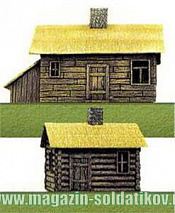 Масштабная модель в сборе и окраске Русские крестьянские домики, 1:144, Pegasus - фото