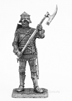 Миниатюра из олова 739 РТ Английский пехотинец 14 век, 54 мм, Ратник