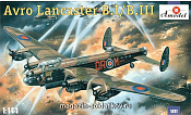 Сборная модель из пластика Avro Lancaster B.I/B.III бомбардировщик ВВС Британии Amodel (1/144) - фото