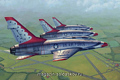 Сборная модель из пластика Самолет F - 100D в окраске «Тандерберда» 1:48 Трумпетер - фото