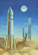 Сборная модель из пластика Ракета-носитель «СПУТНИК» СП-1 (1/144) Восточный экспресс - фото