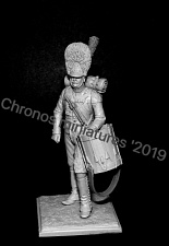 Сборная миниатюра из смолы Барабанщик гренадер, Вюртемберг 1812 гг. 54 мм, Chronos miniatures - фото