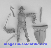Сборная миниатюра из смолы Пеший генуэзец с мечом . Куликовская битва 1380 г. (54мм), Три богатыря - фото