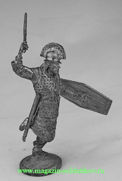 Миниатюра из металла Галльский воин в бою, 4 в. до н.э., 54 мм, Россия