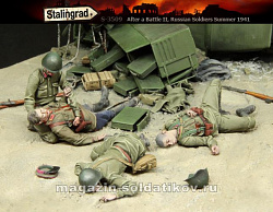 Сборные фигуры из смолы «После боя-2», 4 фигурки, 1/35, Stalingrad