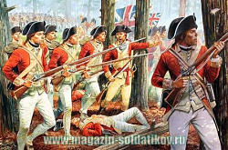 Сборные фигуры из пластика Война за Независимость - Английская пехота 1775-1783 BOX Perry