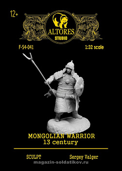 Сборная миниатюра из смолы Монгольский воин 54 мм Altores Studio