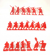 Солдатики из пластика Игровой состав. Тевтобург: Римские легионеры (12+8 шт, красный) 52 мм, Солдатики ЛАД - фото