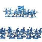 Солдатики из пластика Игровой состав набора: Пехота армии Карла XII (8+12 шт, голубой металлик) 52 мм, Солдатики ЛАД