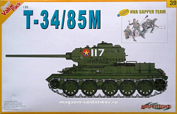 Сборная модель из пластика Д T-34/85M + NVA Sapper Team (1/35) Dragon