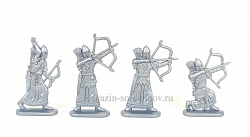 Солдатики из пластика Сирийские лучники, римские вспомагательные войска. (4 шт, серебро), Солдатики ЛАД