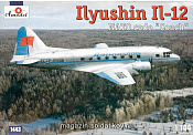 Сборная модель из пластика Ильюшин Ил-12 Советский транспортный самолет Amodel (1/144) - фото