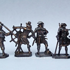 Фигурки из металла Пираты, набор №2 (бронза) 6 шт, 40 мм, Солдатики Публия