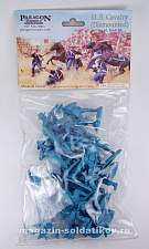Солдатики из пластика Кавалеристы, набор №3, серия 5 (голубой, 6 конных фигур), 1:32 Paragon - фото