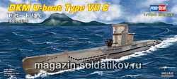 Сборная модель из пластика Подлодка DKM U-boat Type VII C (1/700) Hobbyboss