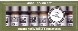Набор модельных красок 8шт: Metallic Vallejo