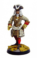Сборная миниатюра из металла Офицер пехоты. Франция. 1701 г (40 мм) Драбант - фото