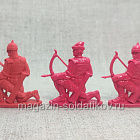 Солдатики из пластика Лучники (3 шт, цвет - красный, б/к), Воины и битвы