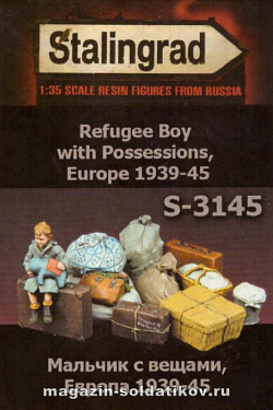 Сборная миниатюра из смолы Мальчик с вещами 1/35, Stalingrad