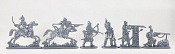 Солдатики из пластика Орбулак, 1643 год. Казахи, часть 1 (6 шт, серебристый), 52 мм, Солдатики ЛАД - фото
