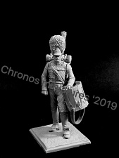 Сборная миниатюра из смолы Барабанщик гренадер, Вюртемберг 1812 г. 54 мм, Chronos miniatures - фото