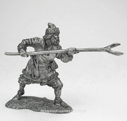 Миниатюра из олова Воин-доброволец, XIII в., 54 мм, Солдатики Публия