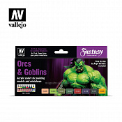 Набор модельных красок 8 шт.: Orcs and Goblins Vallejo - фото
