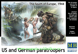 Сборные фигуры из пластика MB 35157 Американские и немецкие десантники, юг Европы, 1944 (1/35) Master Box