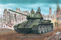 Сборная модель из пластика Советский средний танк Т - 34 - 85 1:72 Моделист