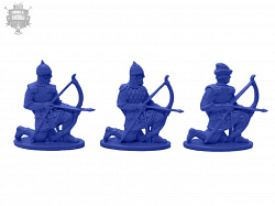 Солдатики из пластика Лучники (3 шт, цвет - синий, б/к), Воины и битвы
