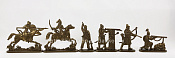 Солдатики из пластика Орбулак, 1643 год. Казахи, часть 1 (6 шт, темная бронза), 52 мм, Солдатики ЛАД - фото