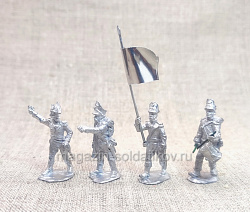 Сборные фигуры из металла Португальский легион Великой Армии, ком.группа, 28 мм, Figures from Leon