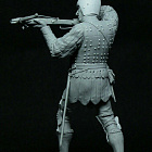 Сборная миниатюра из смолы Европейский арбалетчик №2, 75 мм, Altores studio,