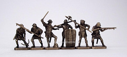 Фигурки из латуни Гуситские войны. Чехи (латунь) 6 шт, 40 мм, Солдатики Публия