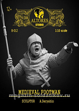 Сборная фигура из смолы Бюст, Средневековый пехотинец 1:10, Altores Studio - фото