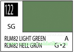 Краска художественная 10 мл. светло-зеленая RLM82, полуглянцевая, Mr. Hobby