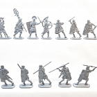 Солдатики из пластика Тевтобург: Римские легионеры (12 шт, серебро) 52 мм, Солдатики ЛАД