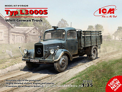 Сборная модель из пластика Typ L3000S, немецкий грузовой автомобиль ІІ МВ (1/35) ICM
