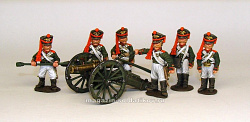 Сборная миниатюра из металла Армейская пешая артиллерия 1812 г., Россия, 28 мм STP-miniatures