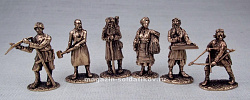 Миниатюра из бронзы Славяне, набор из 6 фигур (желтая бронза) 40 мм, Миниатюры Пятипалого
